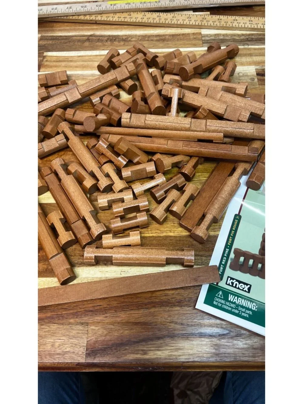 Lincoln Logs, made in the USA, includes can for storage, circa 2017